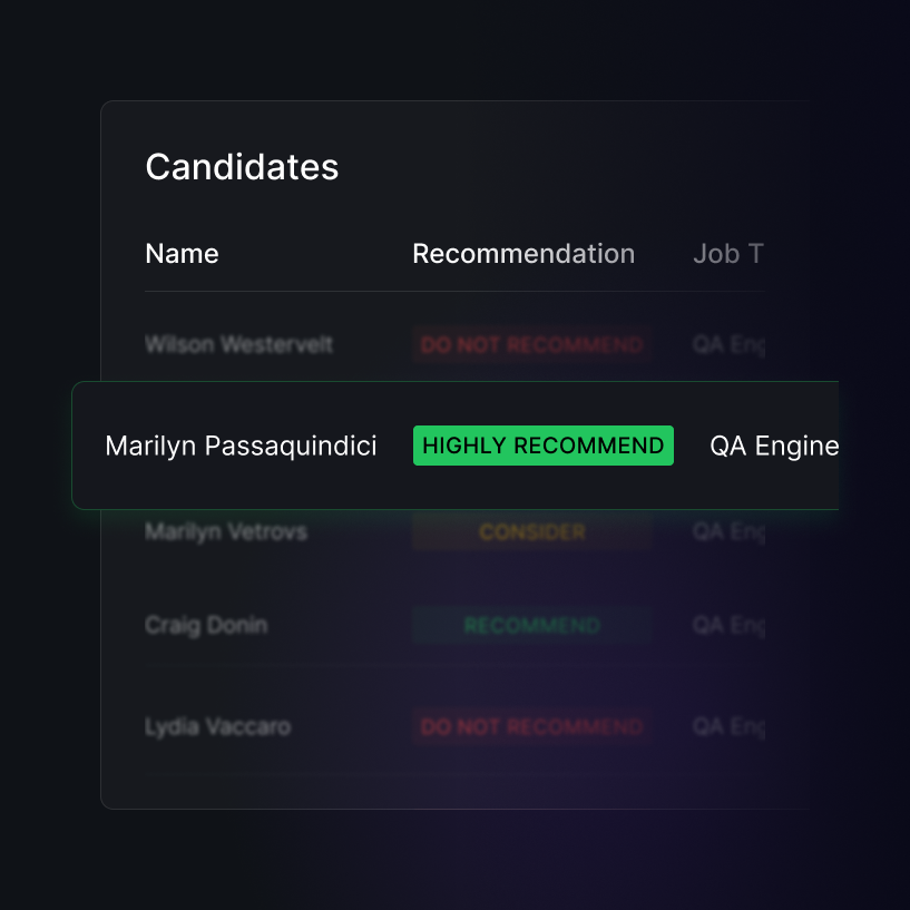 AI Recruiter analyzing candidate profiles.